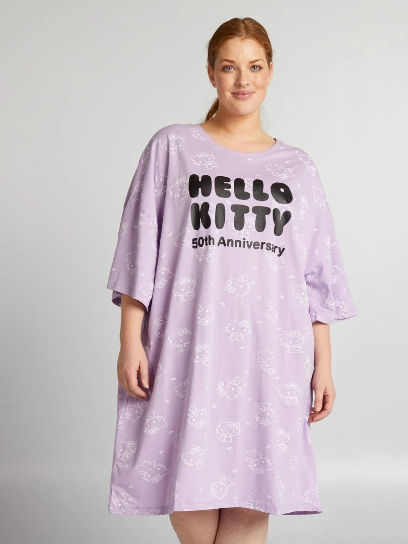 Chemise de nuit 'Hello Kitty' Violet