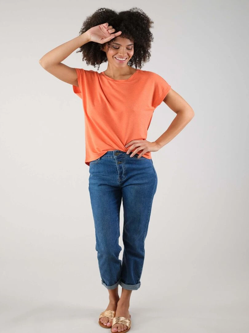 T shirt basique fantaisie pour femme 'Deeluxe' Orange