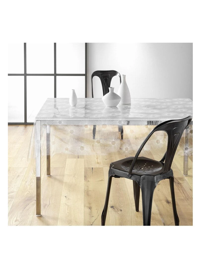 Nappe cristal rectangle PVC 140 x 240 cm Soleil Transparent