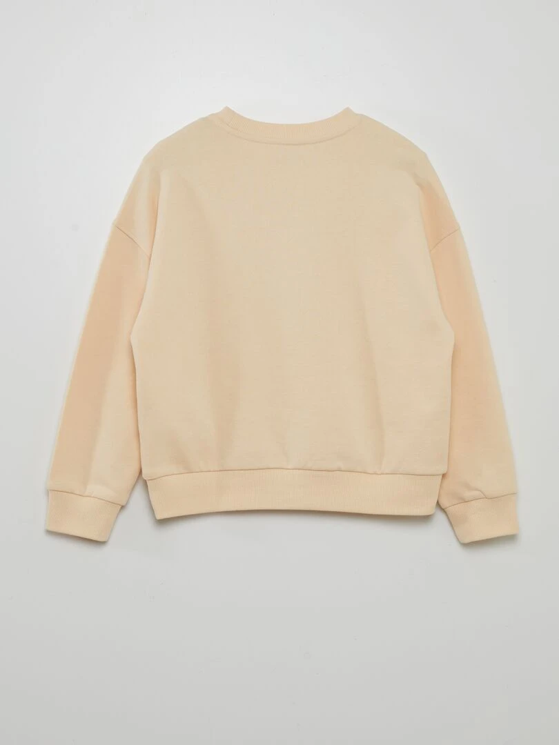 Sweat en molleton à col rond   Grafik Edition   Beige