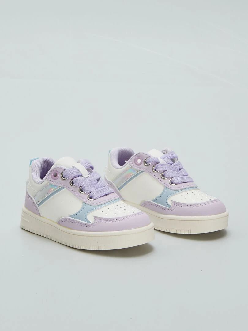 Baskets basses contrastantes Violet