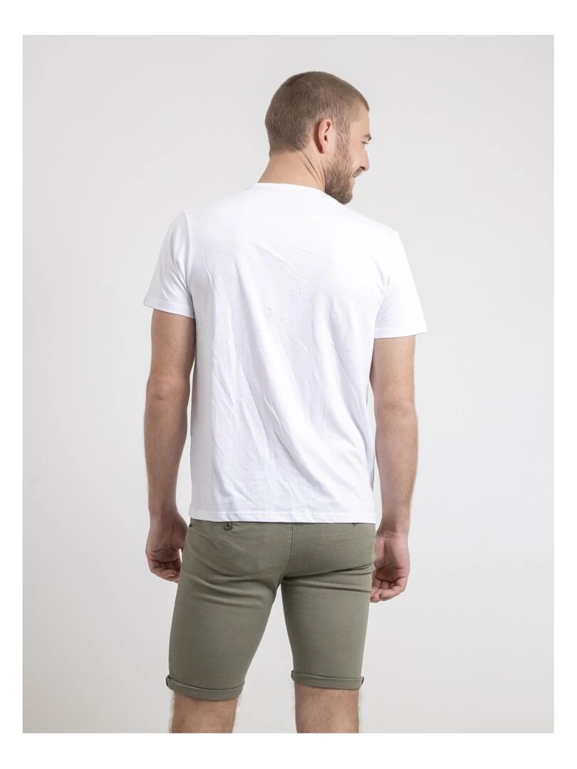 T shirt col rond pur coton NOULAME Blanc