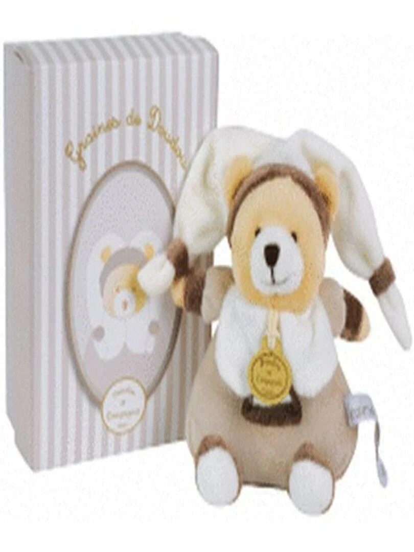 Doudou et Compagnie ours hochet graine de doudou DC2279 Gris