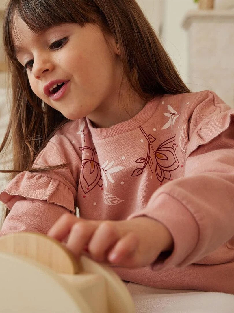 Sweat shirt enfant en molleton Deepali   Rose