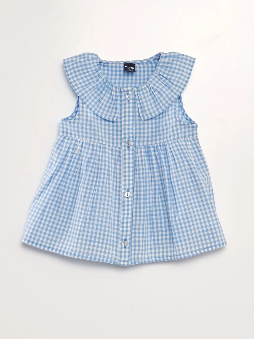 Blouse à carreaux Bleu