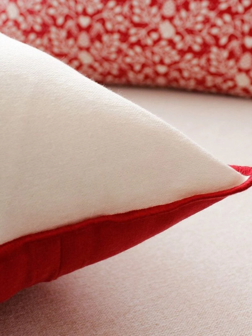 Coussin déhoussable 40x40 cm Karellis coton Rouge