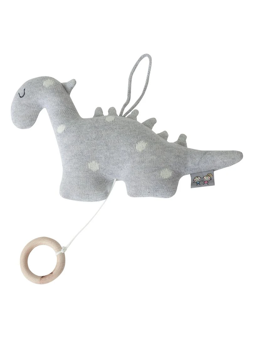 Veilleuse musicale en tricot de coton DINO Gris