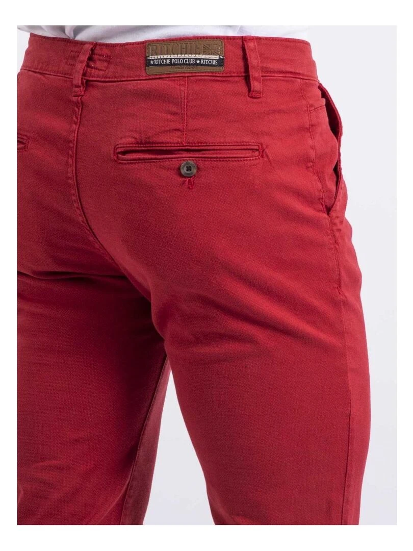 Pantalon chino slim CODY   Rouge