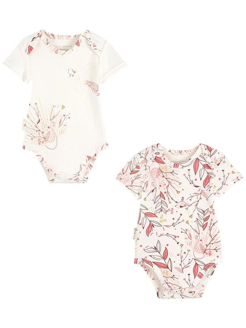 Lot de 2 bodies bébé manches courtes Birdy Rose