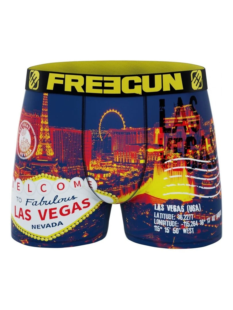 Lot de 4 Boxers garçon Flag & Cities Freegun   Bleu