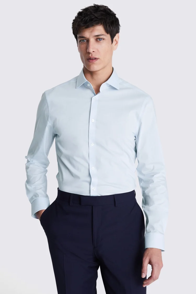 Slim Fit Light Blue Stretch Shirt Buy Online at Moss