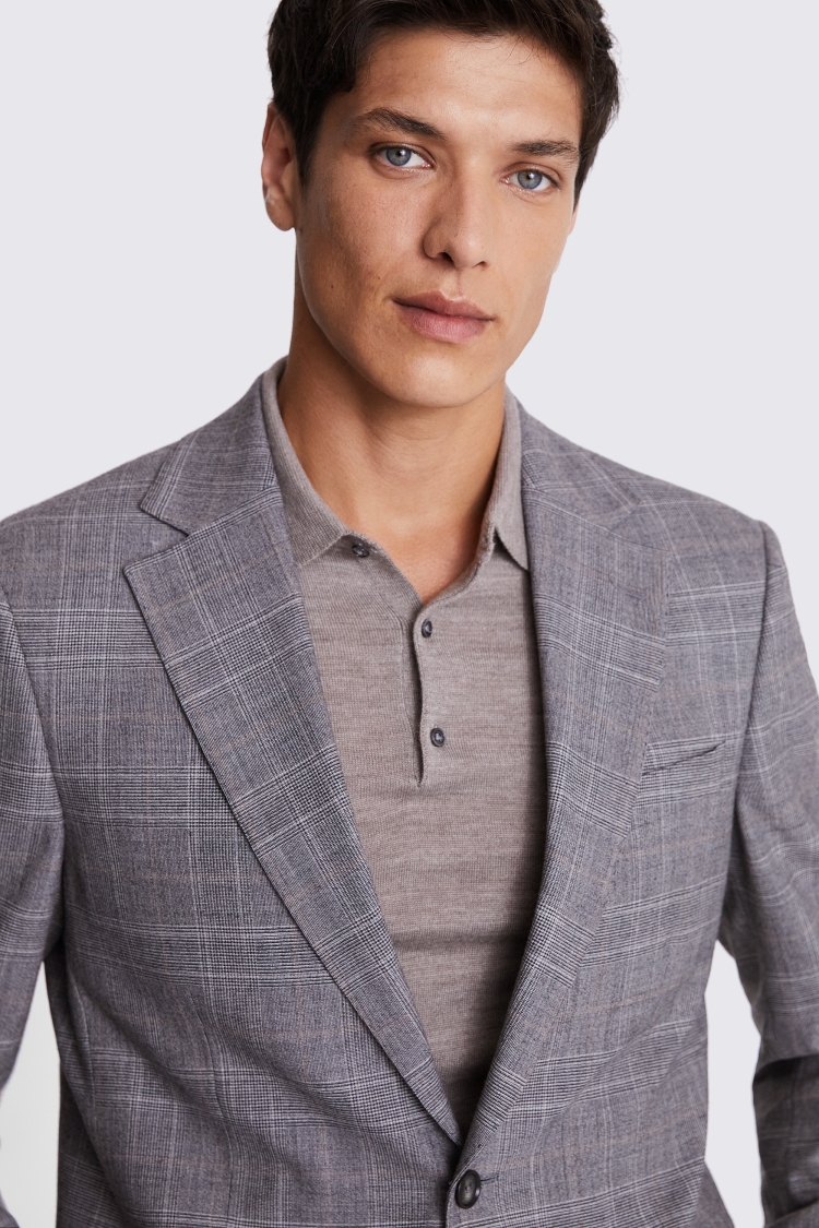 Regular Fit Grey Check Performance Jacket     Buy Online at Moss