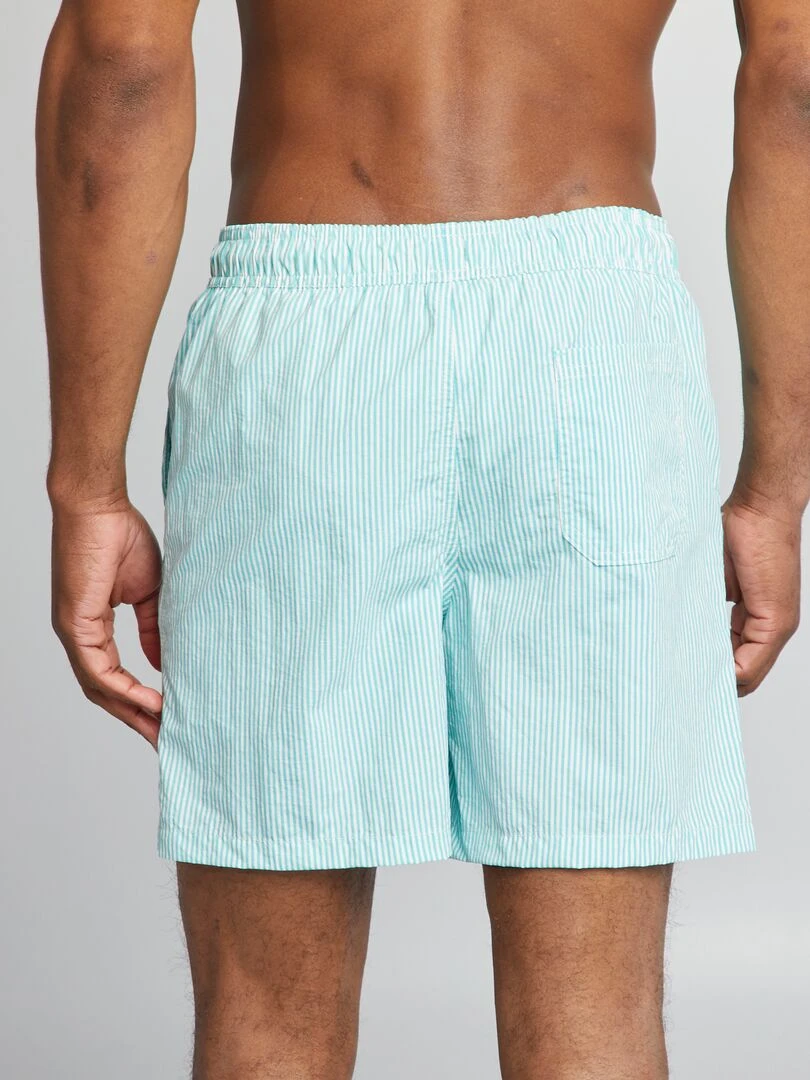 Short de bain rayé Vert clair