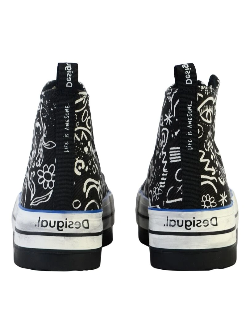 Basket Montante à Lacets Desigual Crush Arte   Noir