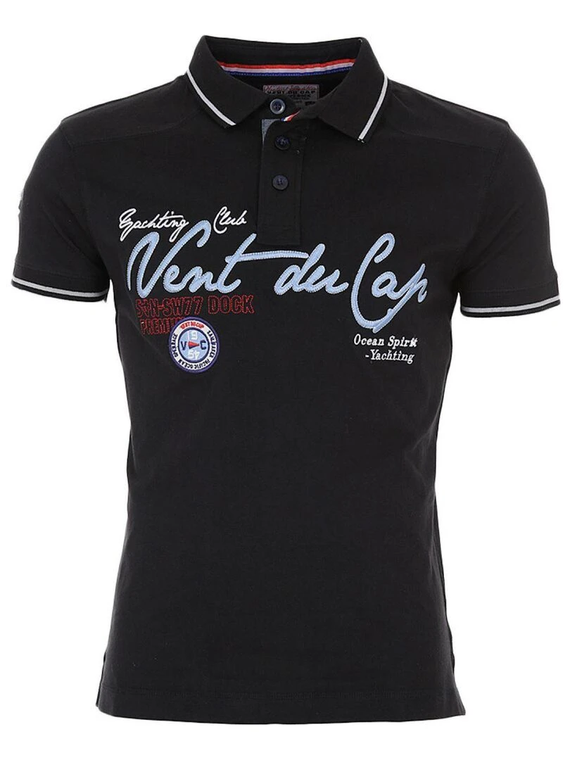 Polo manches courtes homme CAZRI VENT DU CAP Noir Noir