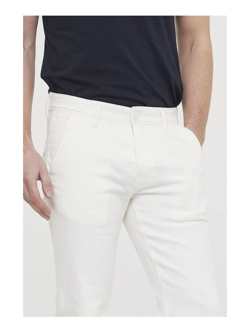 Lee Cooper   Pantalon coton straight GALANT   Blanc