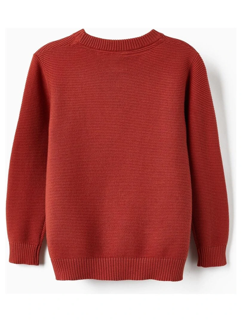 Pull en Maille de Coton pour Garçon Rouge