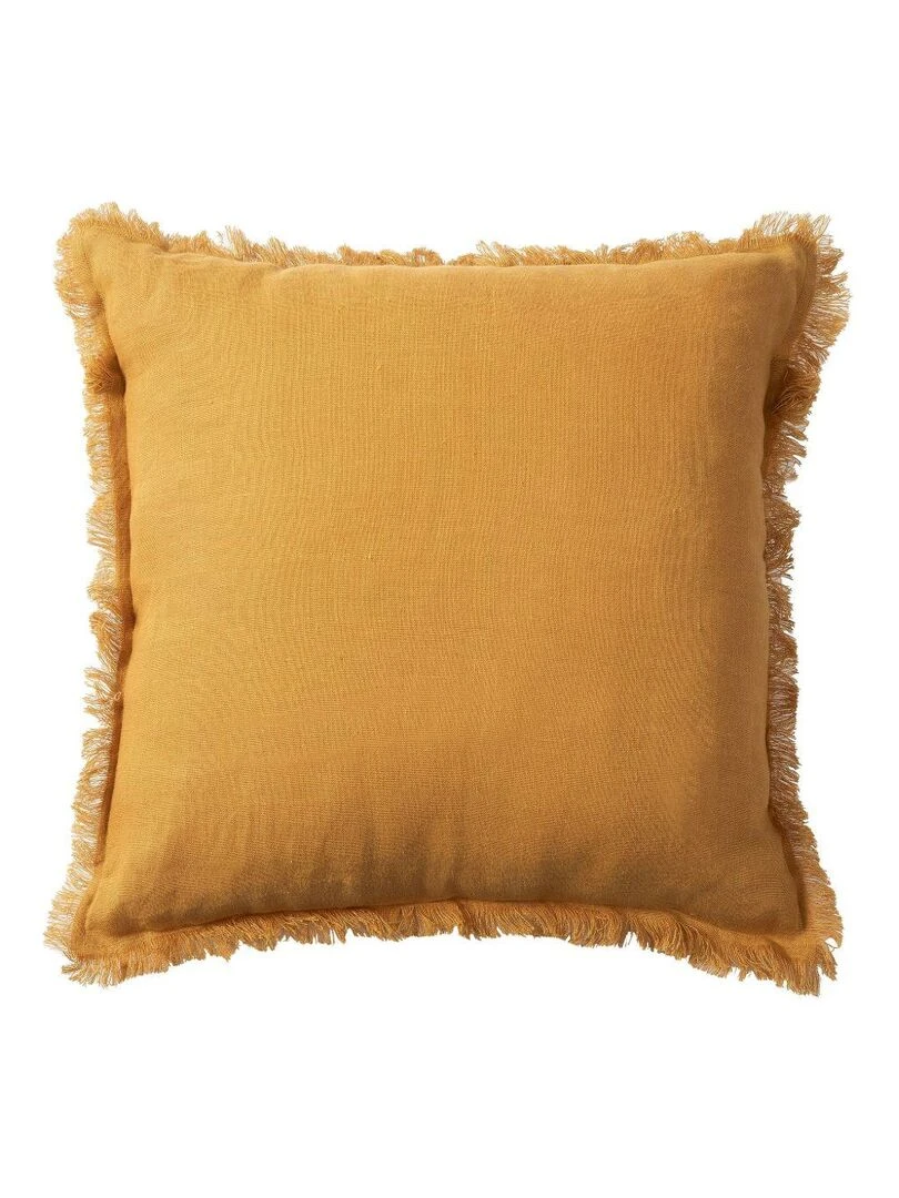 Coussin en lin bords effilés 'Deko&co' Orange