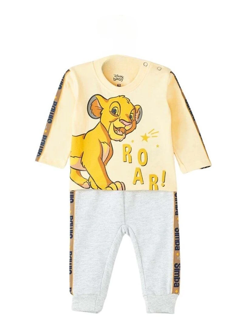 Disney Ensemble Sweat pantalon bébé garçon Imprimé Le Roi Lion Jaune