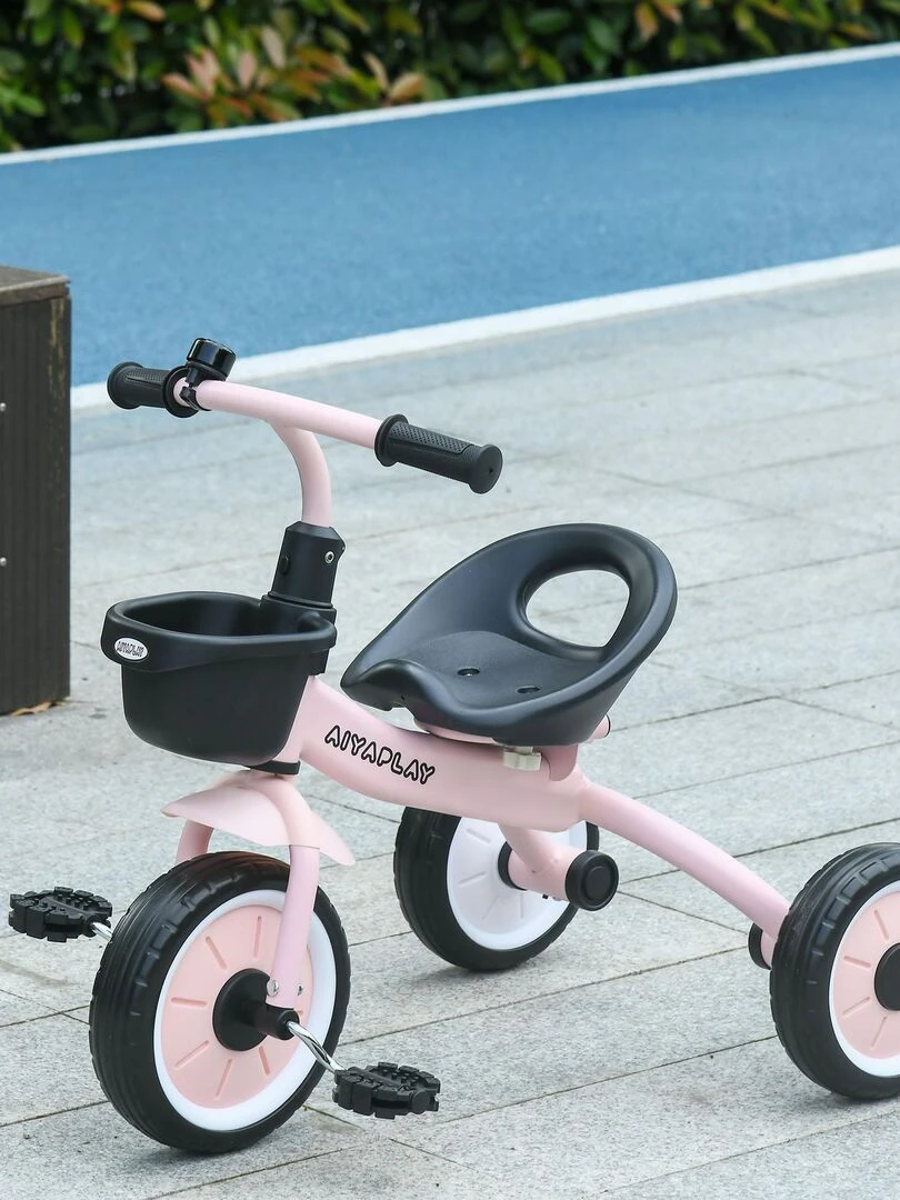 Tricycle enfant multi équipé siège réglable métal   Rose