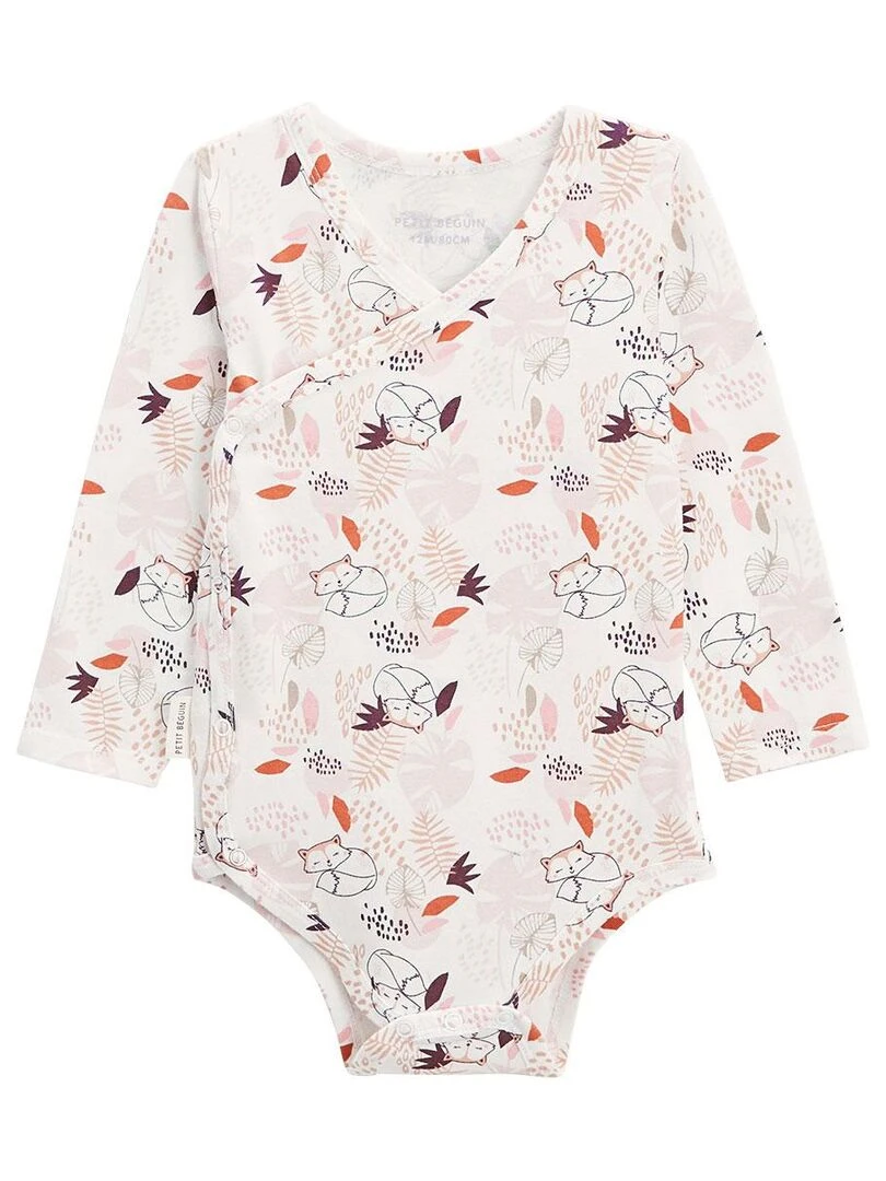 Lot de 2 bodies bébé manches longues ouverture croisée Machu Picchu   Rose