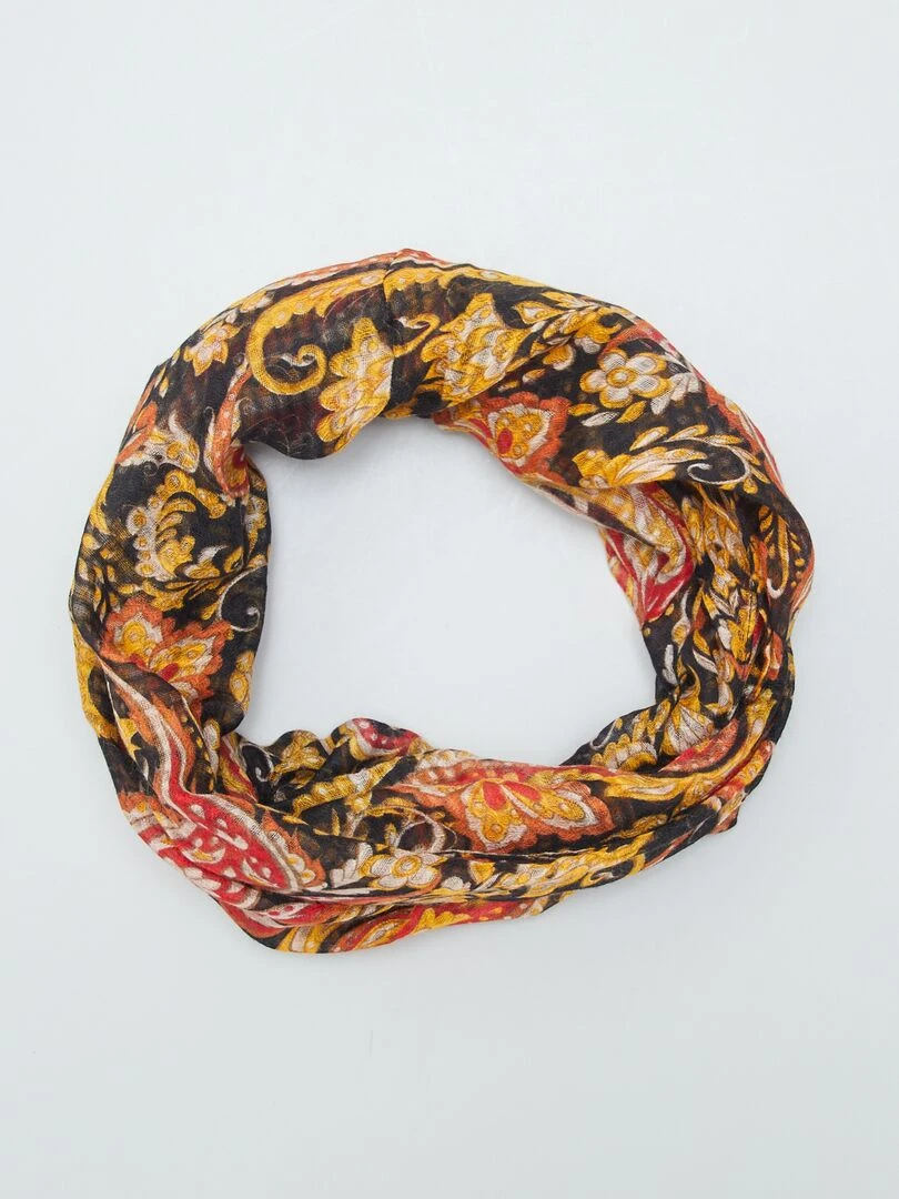 Foulard tour de cou imprimé cachemire Rouge/noir/jaune