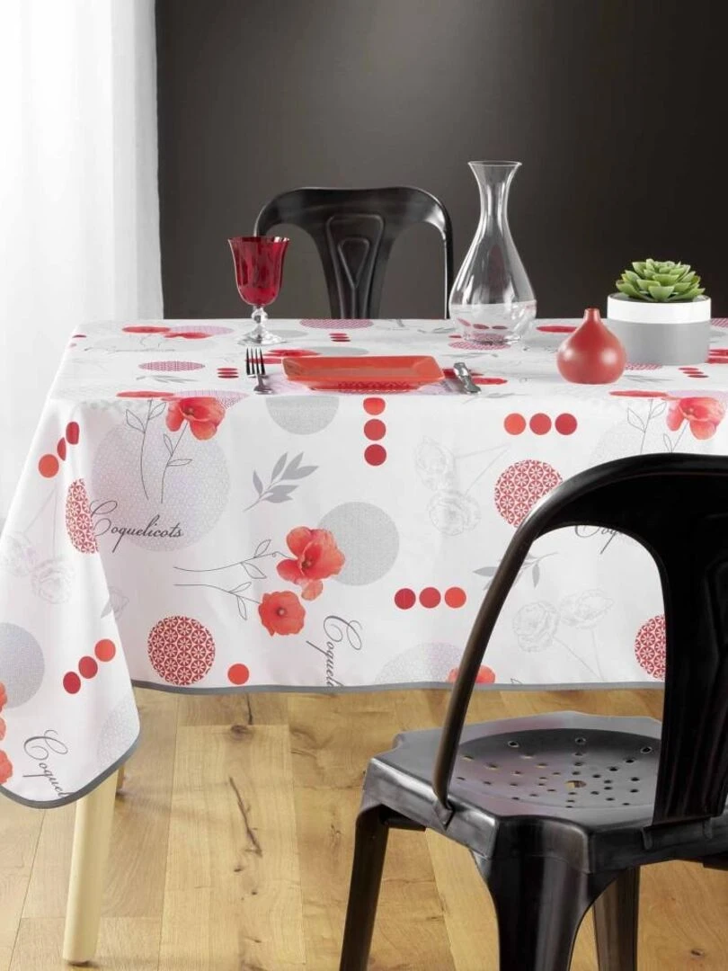 Nappe rectangulaire 150x240 cm Pavotine Blanc