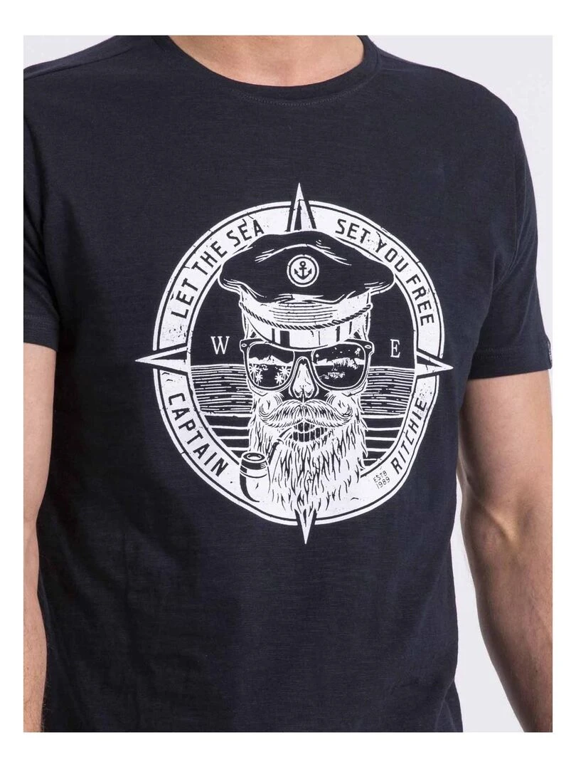 T shirt col rond NOLOLAND   Bleu marine