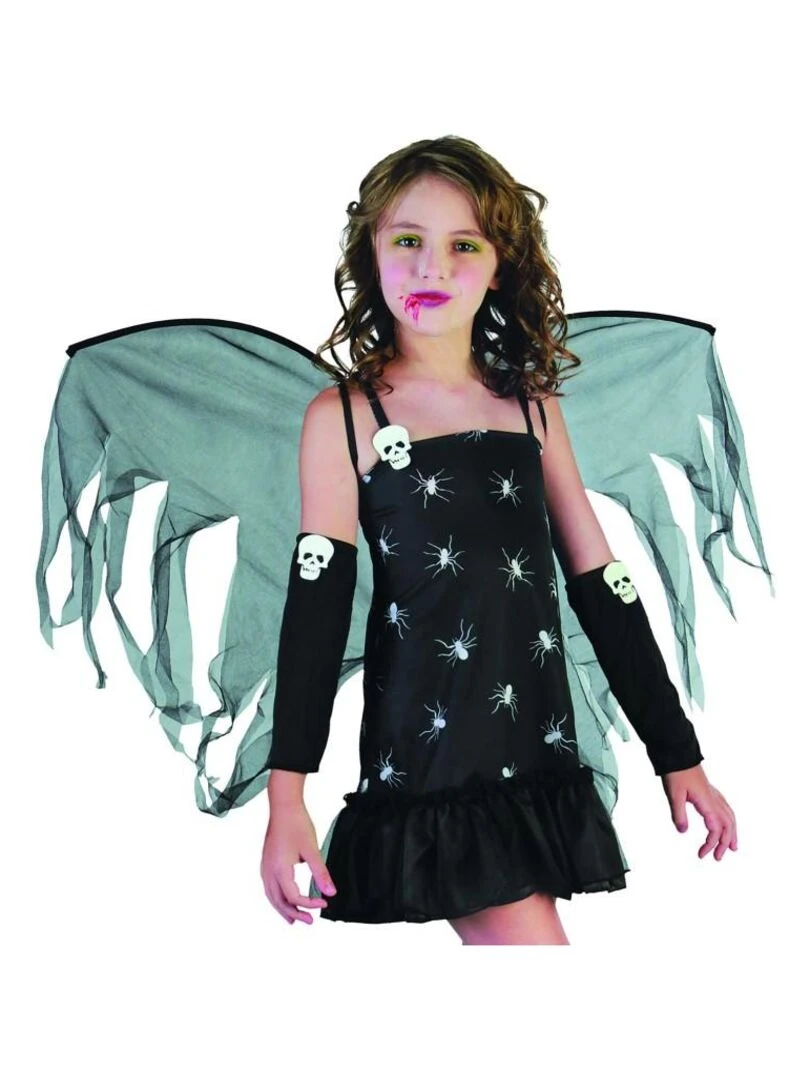 Déguisement Démone robe tête de mort Halloween enfant Noir Noir
