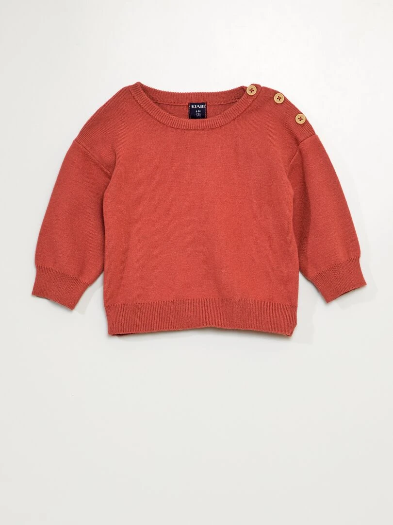 Pull en maille compacte Rouge