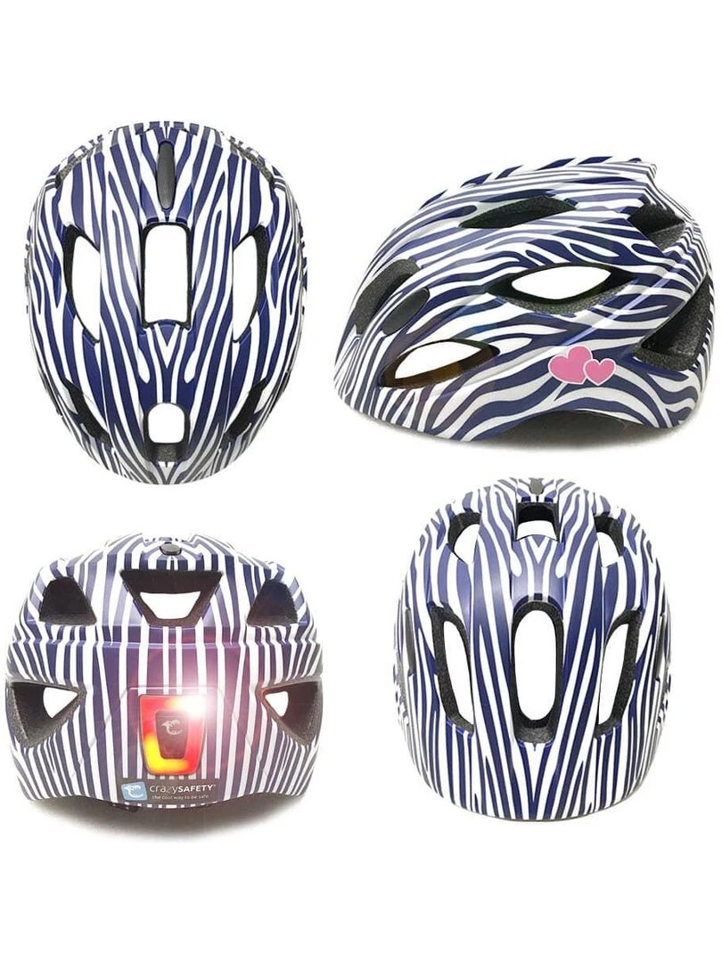 Casque de Vélo pour enfants de 6 à 12 ans   Rayures Cool  Certifié EN1078   Gris Gris