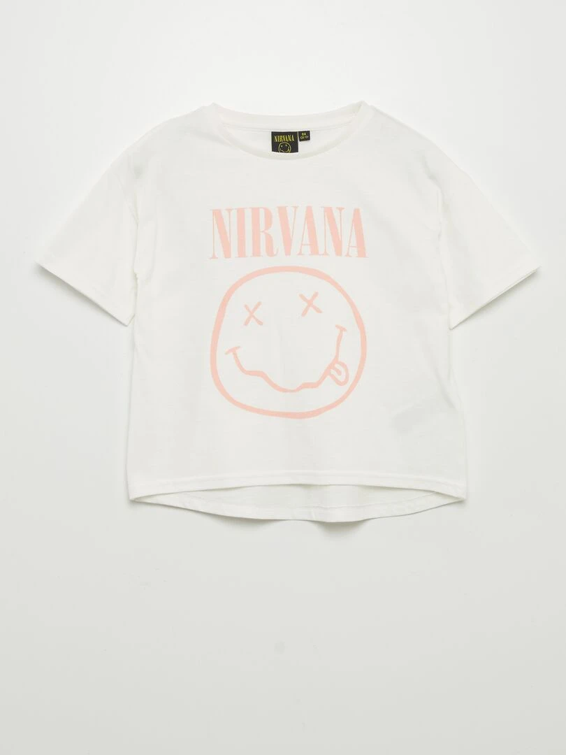 T shirt 'Nirvana' manches courtes blanc