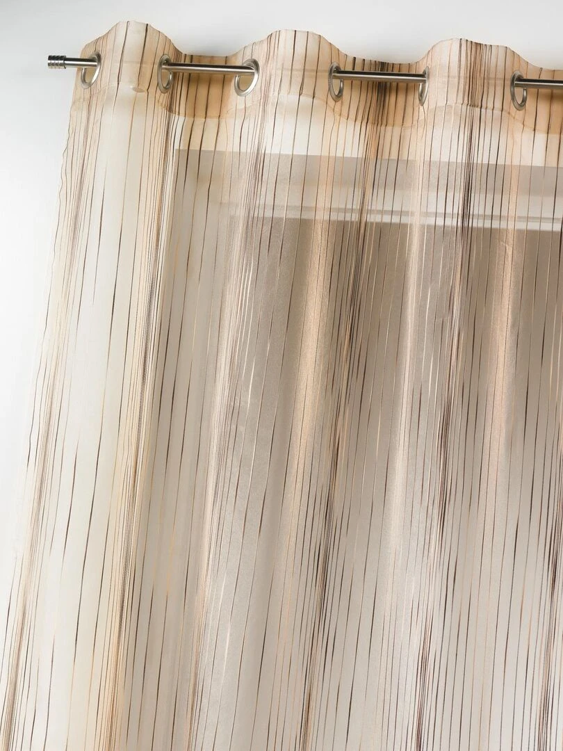 Voilage en organza multicolore tissé Beige