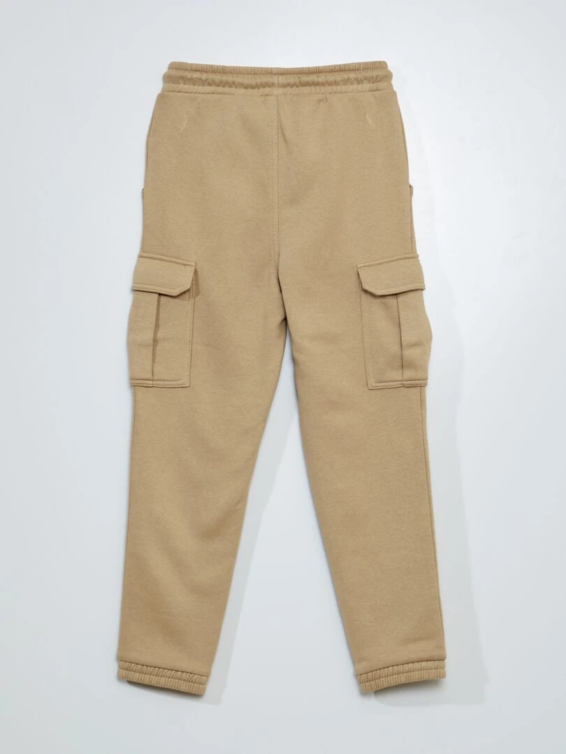 Jogging chiné en molleton avec poches Beige