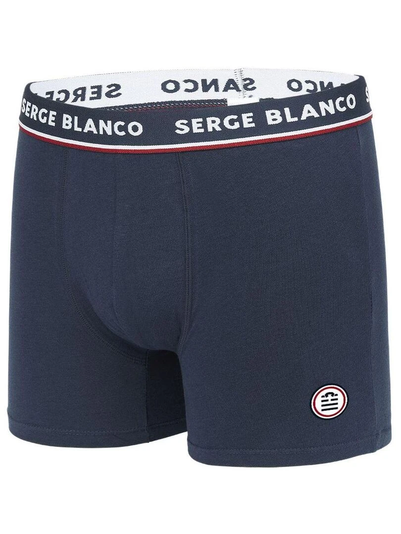 Lot de 4 Boxers Serge Blanco coton homme French Serge Blanco   Noir