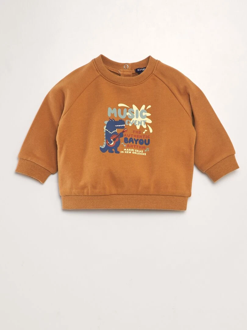 Sweat coloré en coton Marron