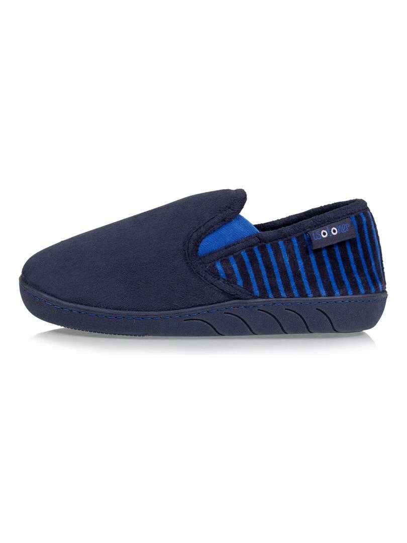 Chaussons mocassins Junior rayées Marine   Bleu marine