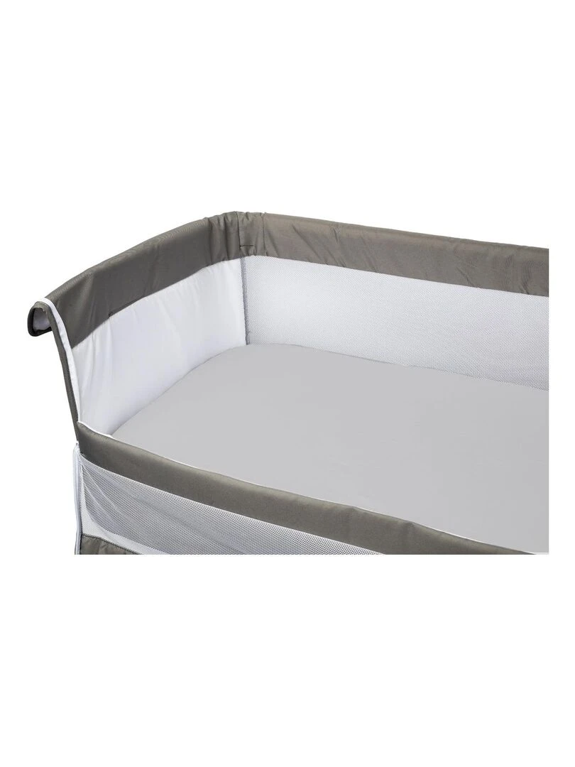 Lot de 2 draps housses berceau 83x50 cm bio   Blanc  Gris   Blanc