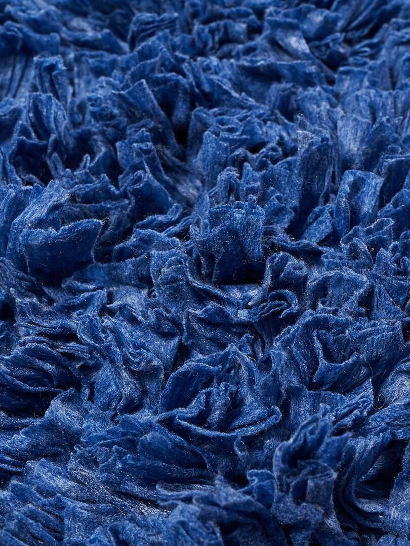 Tapis enfant Fait main CARMENA Bleu 120x160 Lavable 30° en coton Bleu