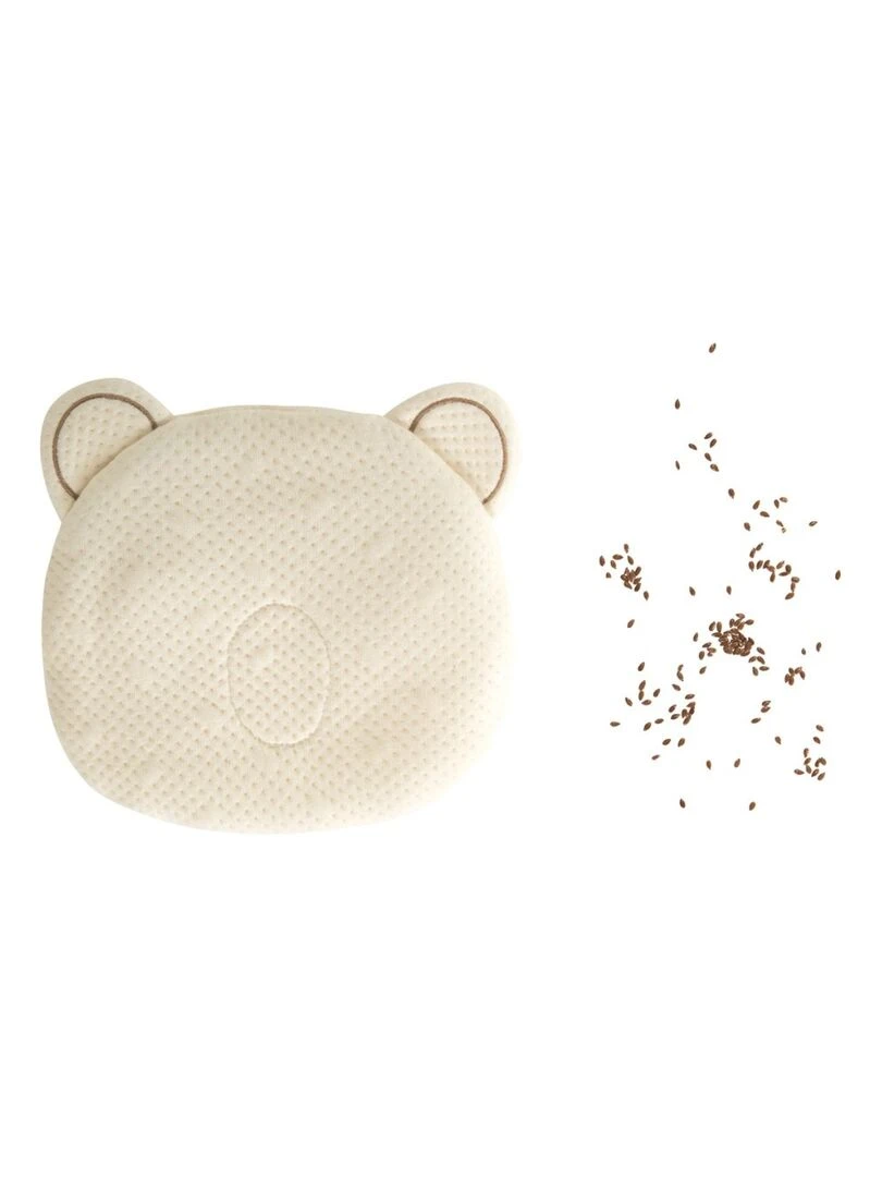 Candide   Coussin cale tête bébé P'tit Panda   Coton   Ecru