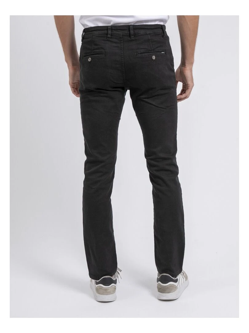 Pantalon chino coupe ajustée VALBACOL Noir