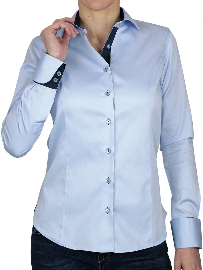 Chemise brodée UBIQUITY   Bleu