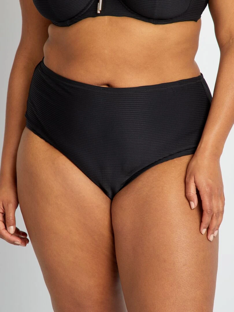 Culotte de bain matière plissée noir