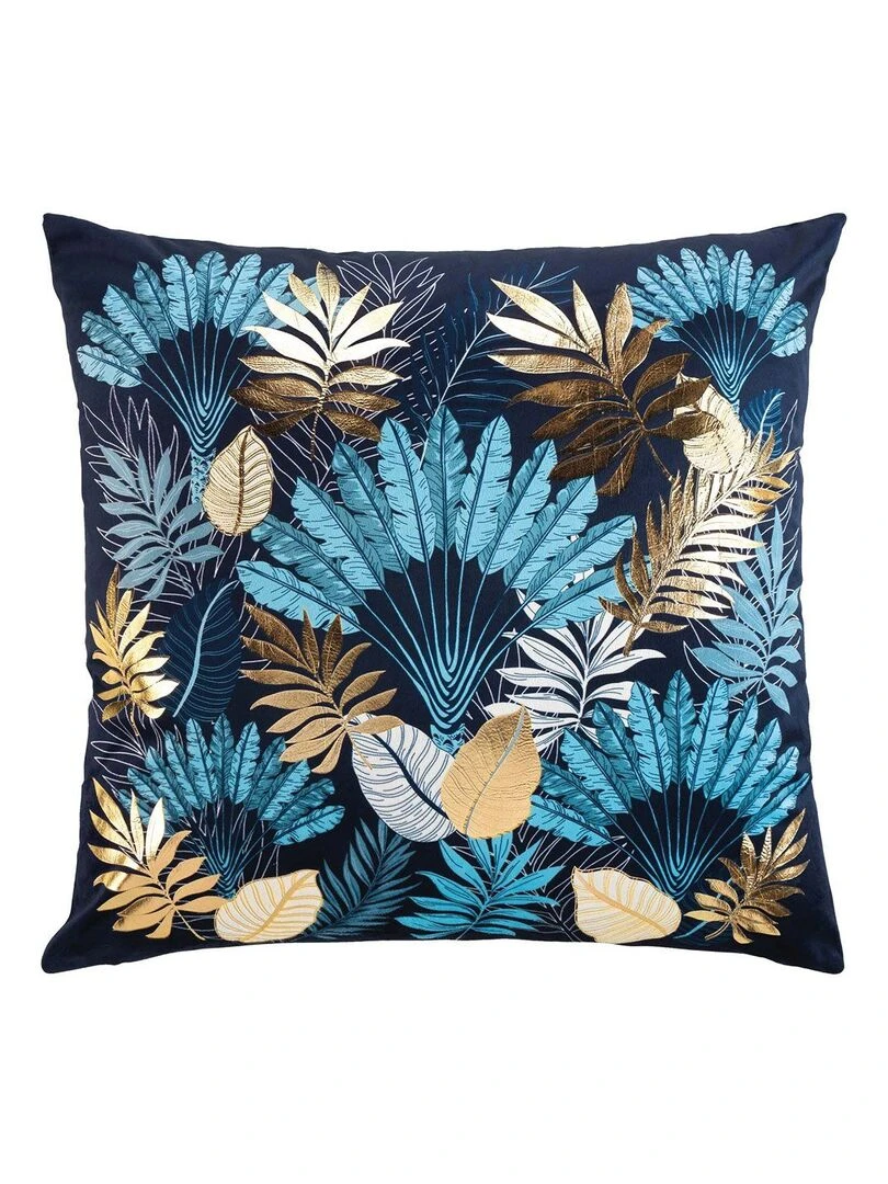 Housse de coussin 60x60 velours or Panazio Bleu