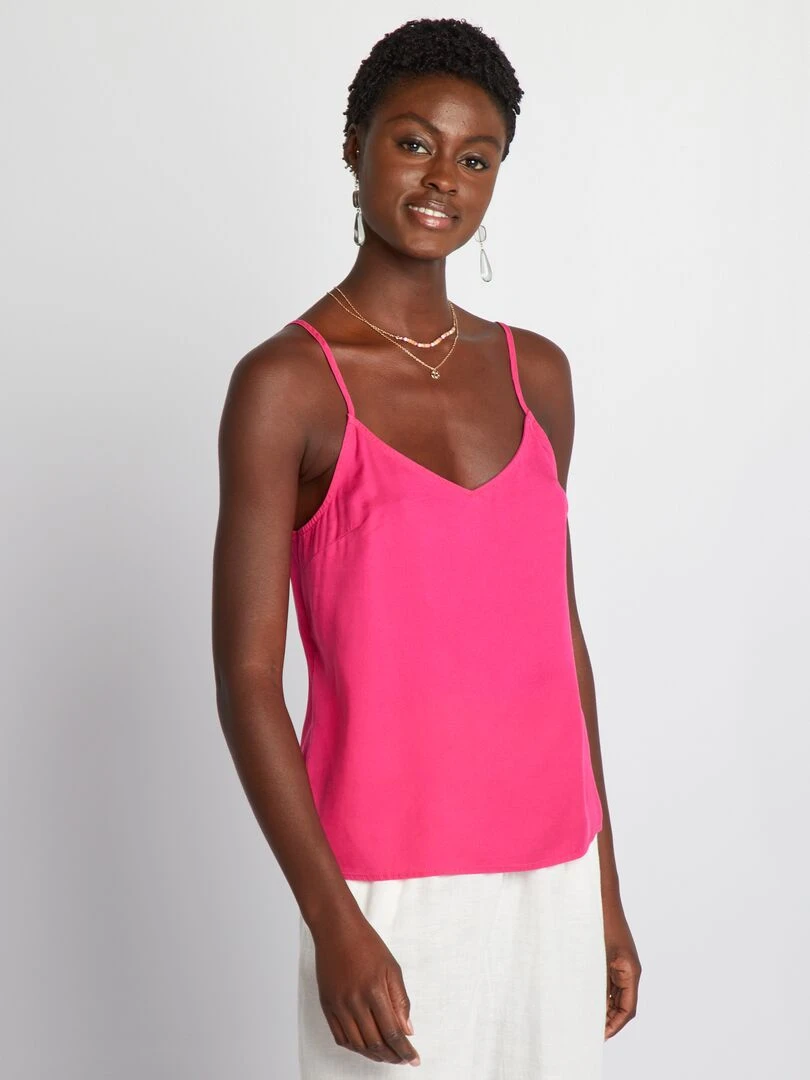 Top à fines bretelles Rose
