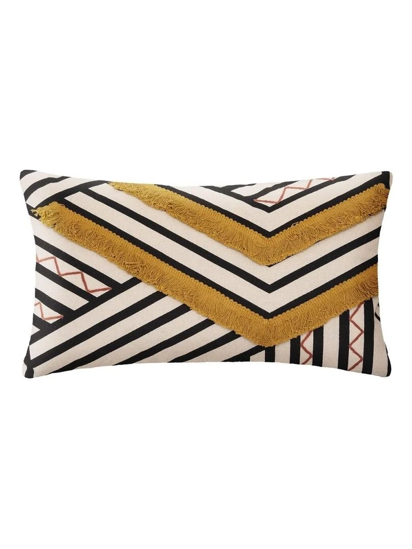 Housse de coussin Etnik brodé 30x50 cm Jaune
