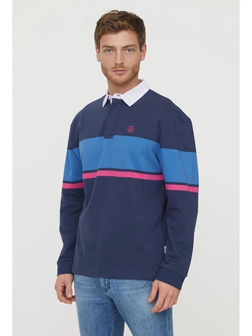 Lee Cooper T Shirt manches longues coton regular BLINO Bleu marine