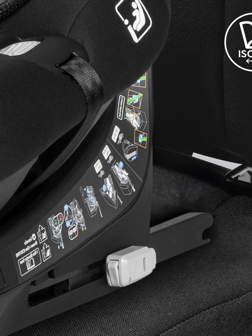 Siège auto bébé évolutif LIONELO Braam iSize   Groupe 0/1/2/3   360° ISOFIX   Noir   Noir Gris
