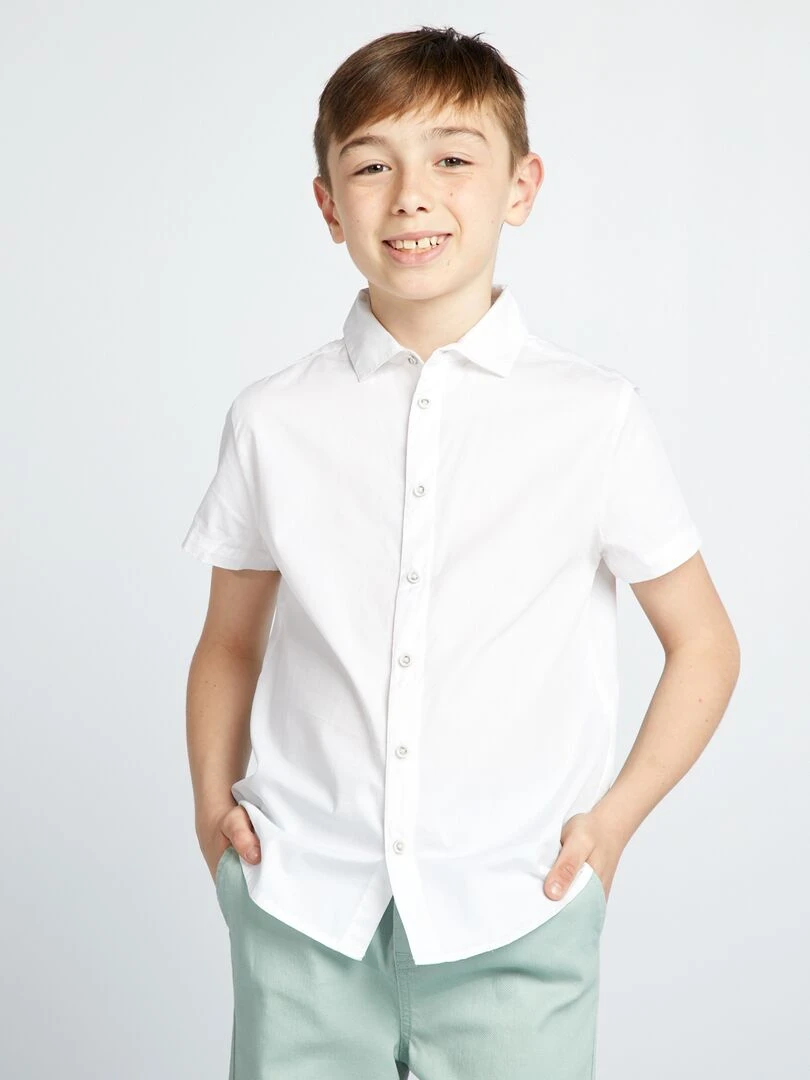 Chemise en popeline avec aimants   So Easy   blanc