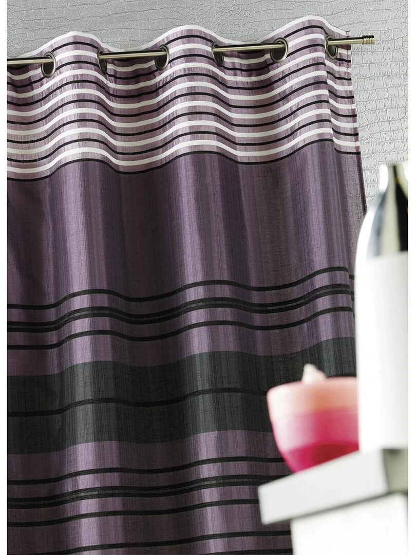 Rideau Shantung rayure chenille Violet prune
